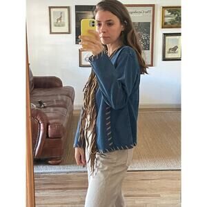 Vintage Denim Fringe Crop Jacket Size Small